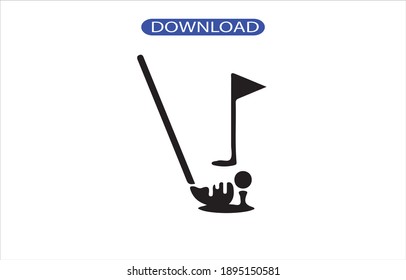 hand golf icon or large quality logo symbol