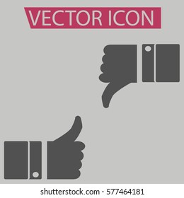 Hand good and hand bad icon isolated sign symbol and flat style for app, web and digital design.