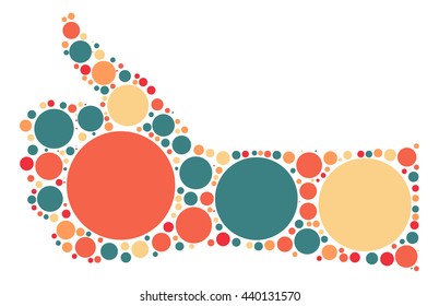 hand good shape vector design by color point