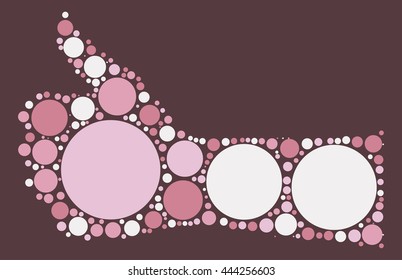 hand good shape vector design by color point