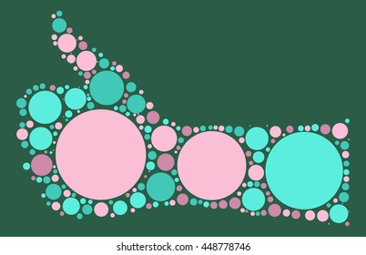 hand good shape vector design by color point