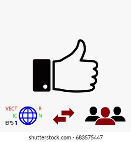 hand good vector, flat design best vector icon
