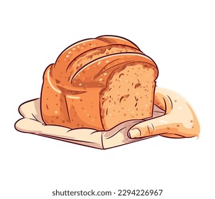 hand with gourmet French bread isolated