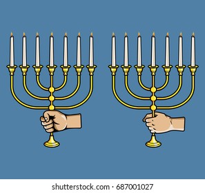 Hand Grab  Jewish Candle Stick