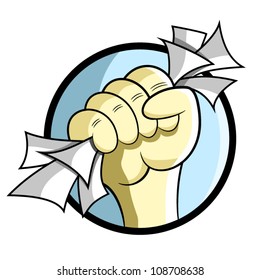 Hand grab paper
