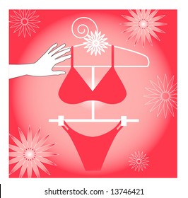 hand grabbing bathing suit