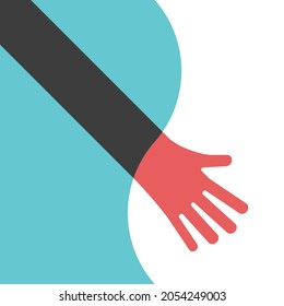 Hand Grabbing Buttocks Of Woman. Sexual Harassment, Unwanted Touching And Personal Boundaries Concept. Flat Design. EPS 8 Vector Illustration, No Transparency, No Gradients