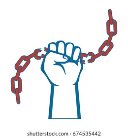 Hand grabbing a chain icon