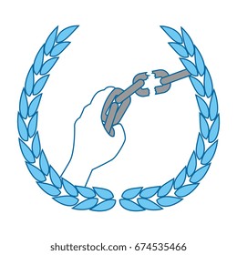 Hand grabbing a chain icon