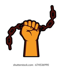 Hand grabbing a chain icon