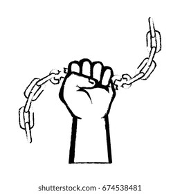 Hand grabbing a chain icon