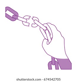Hand grabbing a chain icon