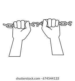 Hand grabbing a chain icon