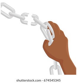 Hand grabbing a chain icon