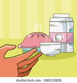 Hand grabbing coffee