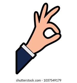 hand grabbing with index and thumb or ok gesture icon image vector illustration design 