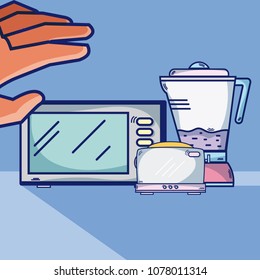 Hand grabbing kitchen utensils