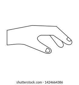 Hand grabbing something cartoon isolated vector illustration graphic design