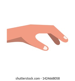Hand grabbing something cartoon isolated vector illustration graphic design