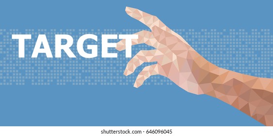 Hand grabbing Target,polygon graphic design