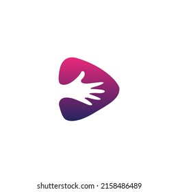 vector de diseño de logotipo de gradiente de mano