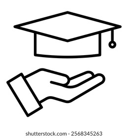 Hand Graduate Icon Element For Design