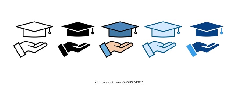 Hand Graduate Icon Set Multiple Style Collection