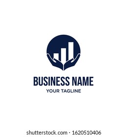 hand and graph investment logo vector