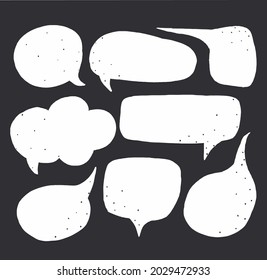 
Hand graphics. Diverse, cartoon blank conversation bubbles