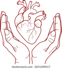 a hand grasping the heart