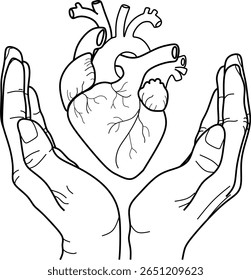 a hand grasping the heart