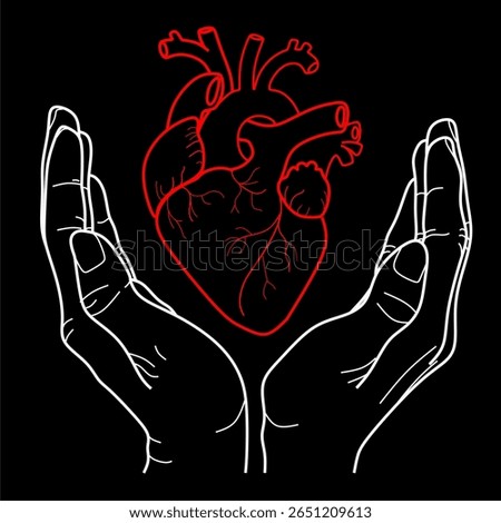 a hand grasping the heart