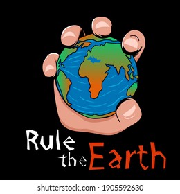 Hand Grasping World Stock Vector Illustration