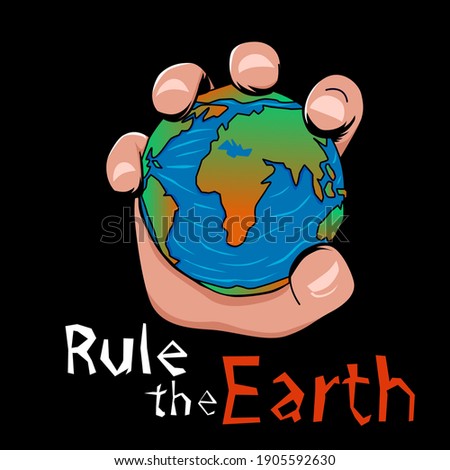 Hand Grasping World Stock Vector Illustration