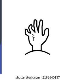 Hand from the grave, Halloween holiday, web icons, thin line vector icons