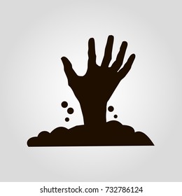 Hand from the graveyard isolated vector icon