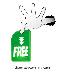 Hand with green card