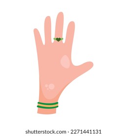 Hand mit grünem Ringsymbol