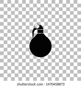 Hand grenade. Black flat icon on a transparent background. Pictogram for your project