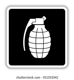 hand grenade - black vector icon