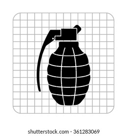 hand grenade - black vector icon