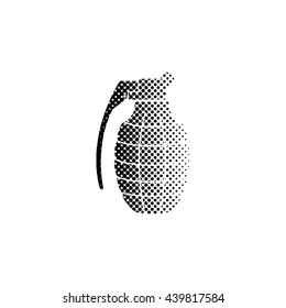 hand grenade - black vector icon;  halftone illustration