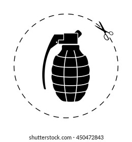 hand grenade  - black vector icon