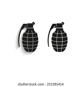 hand grenade - black vector icons