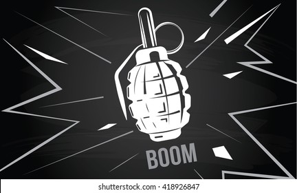 Hand grenade, bomb explosion, 