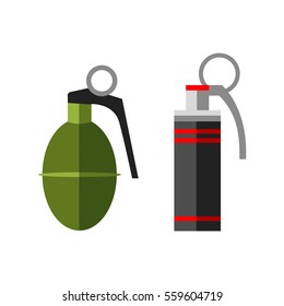 Hand grenade bomb explosion vector.