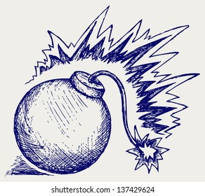 Hand grenade. Doodle style