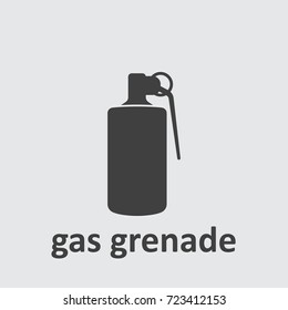 hand grenade explosive icon on the grey background.