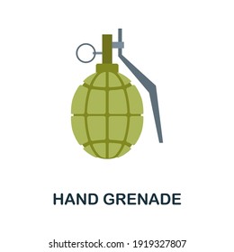 Hand Grenade flach Symbol. Einfache Farbe aus der Waffensammlung. Creative Hand Grenade Symbol für Webdesign, Vorlagen, Infografiken und mehr