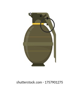 Hand grenade flat style isolated on white. weapon object concept vector for your design work, presentation, website or others.
